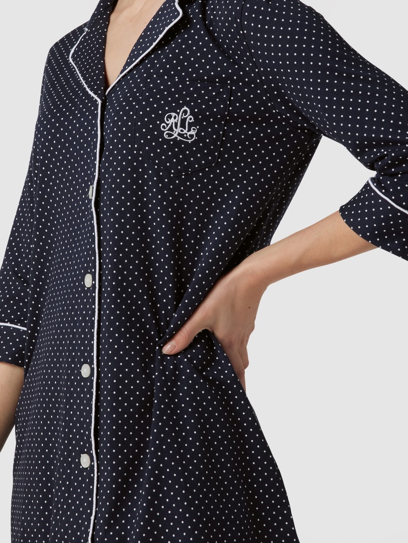 Nachthemd mit Polka Dots in marineblau
