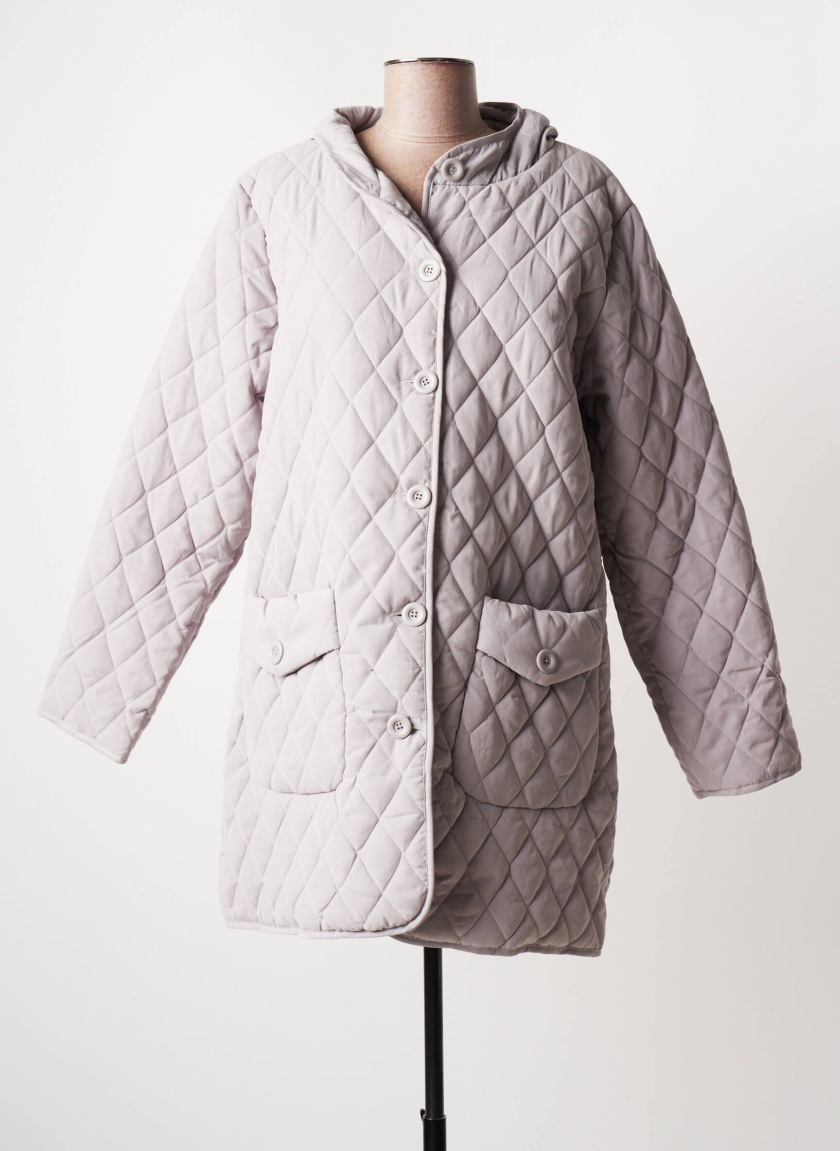 Soie Pour Soi Manteaux Longs Femme couleur gris