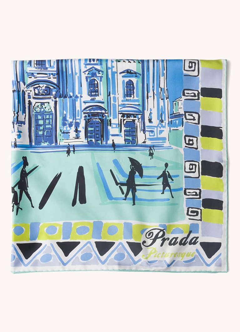 Prada  Pittoresque Milan sjaal van zijde 90 x 90 cm