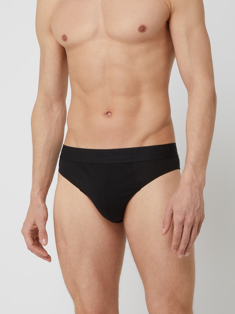 Slip mit Logo-Bund im 7er-Pack in schwarz