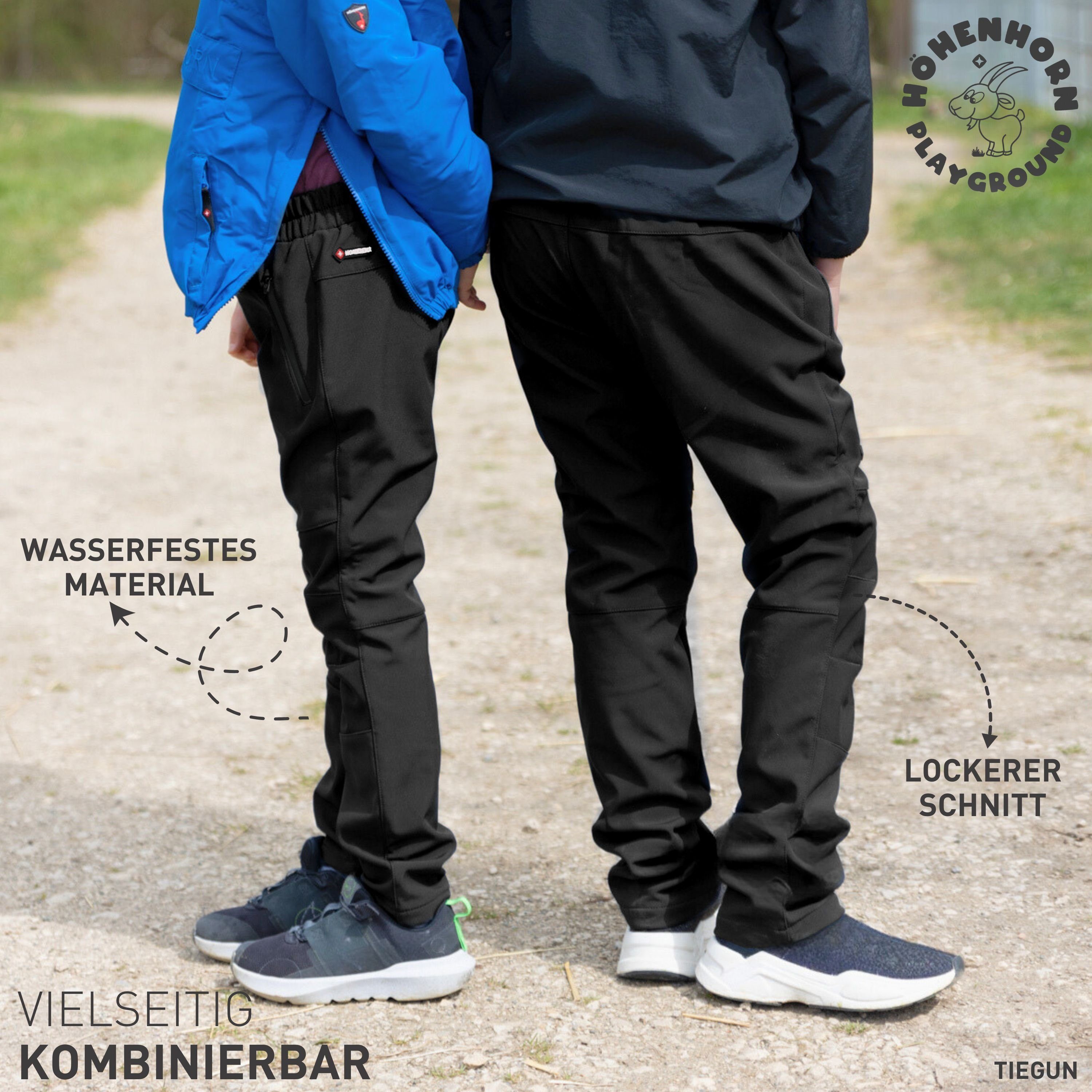 Höhenhorn Softshellhose Tiegun Kinder Jungen Mädchen Outdoorhose Gefüttert Snowboardhose