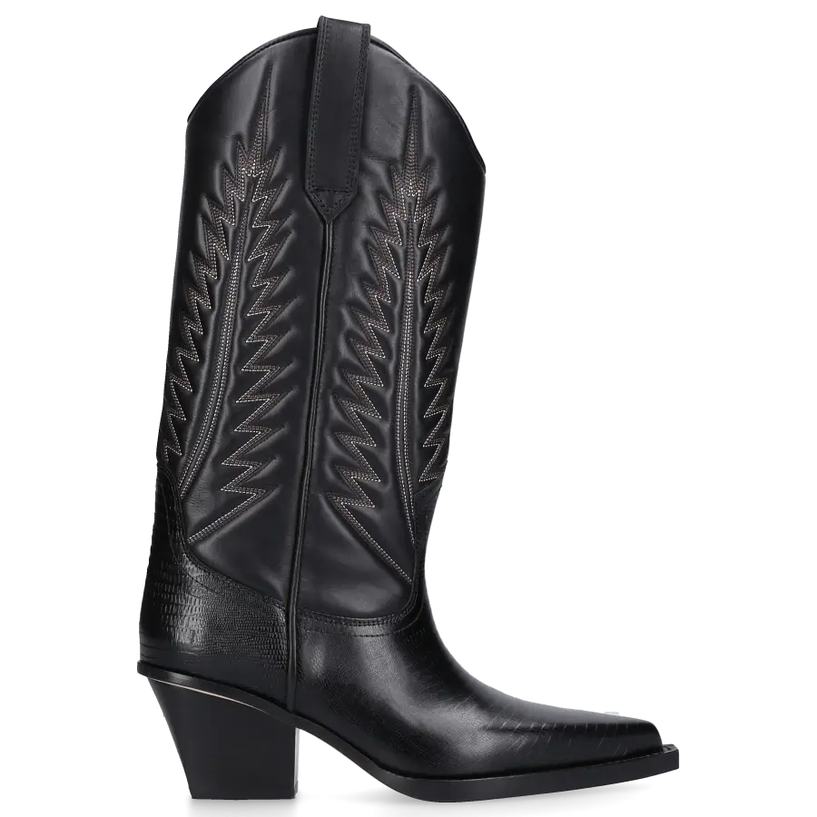 Paris Texas - Cowboystiefel TEXAN KNEE Kalbsleder - schwarz