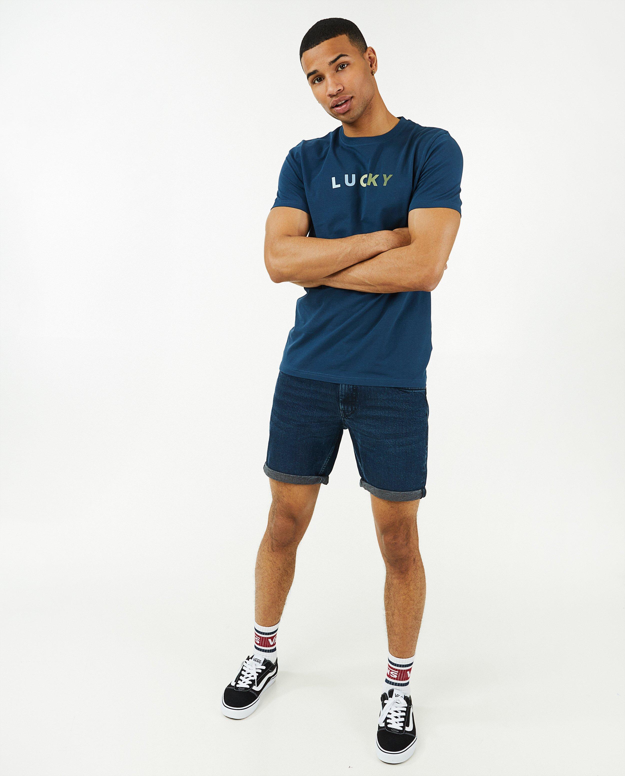 Quarterback Mörkblå jeansshorts Jeff mörkblå