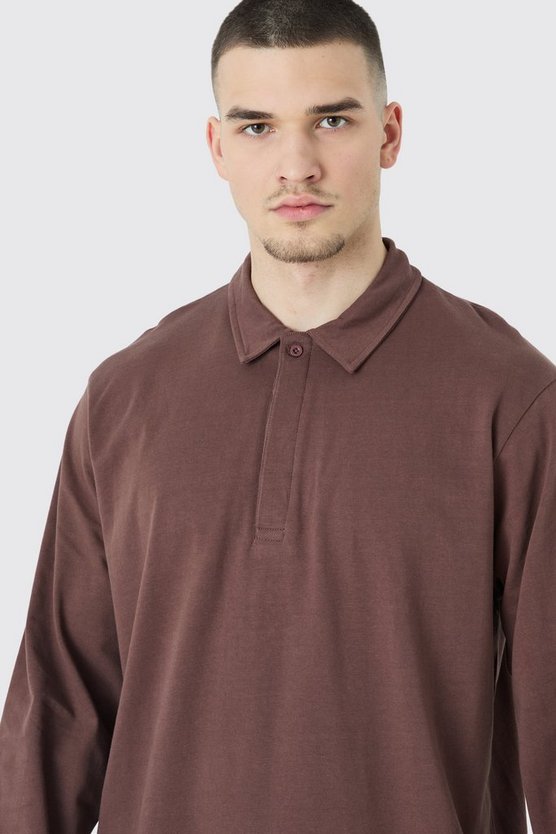 Tall Rugby-Poloshirt mit Knopfleiste