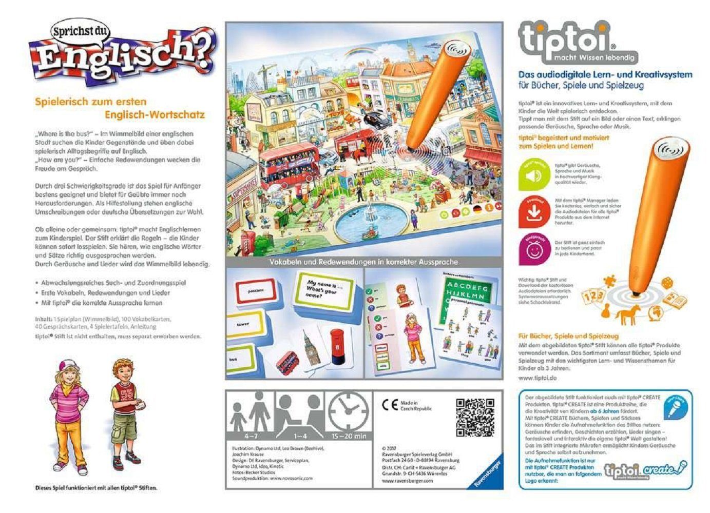 Ravensburger Spiel, Lernspiel Ravensburger 00786 tiptoi® Sprichst du Englisch?, Lernspiel, Made in Germany