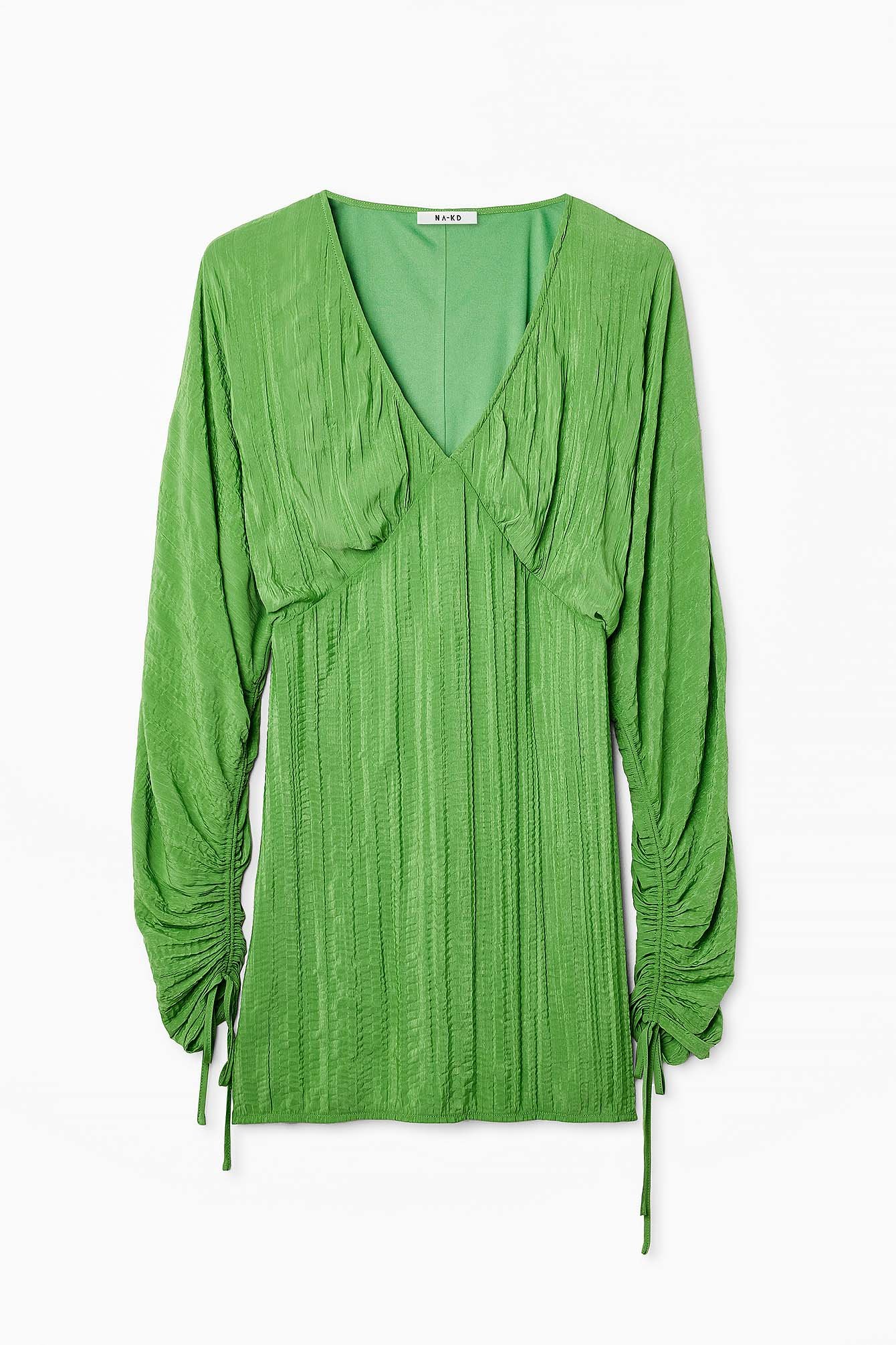 Geknittertes Minikleid mit Schnürung