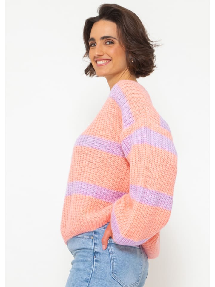 SASSYCLASSY Oversize Strick-Pullover in puderrosa, orange günstig kaufen