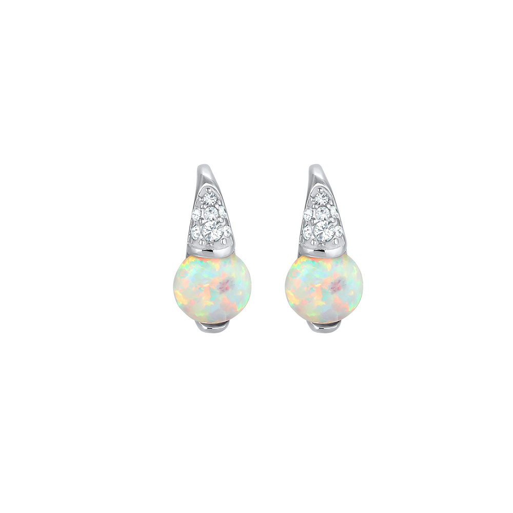Elli PREMIUM Elli PREMIUM Boucles d'Oreilles Vintage Perles avec Opale Synthétique et Cristaux Boucles d'oreilles
