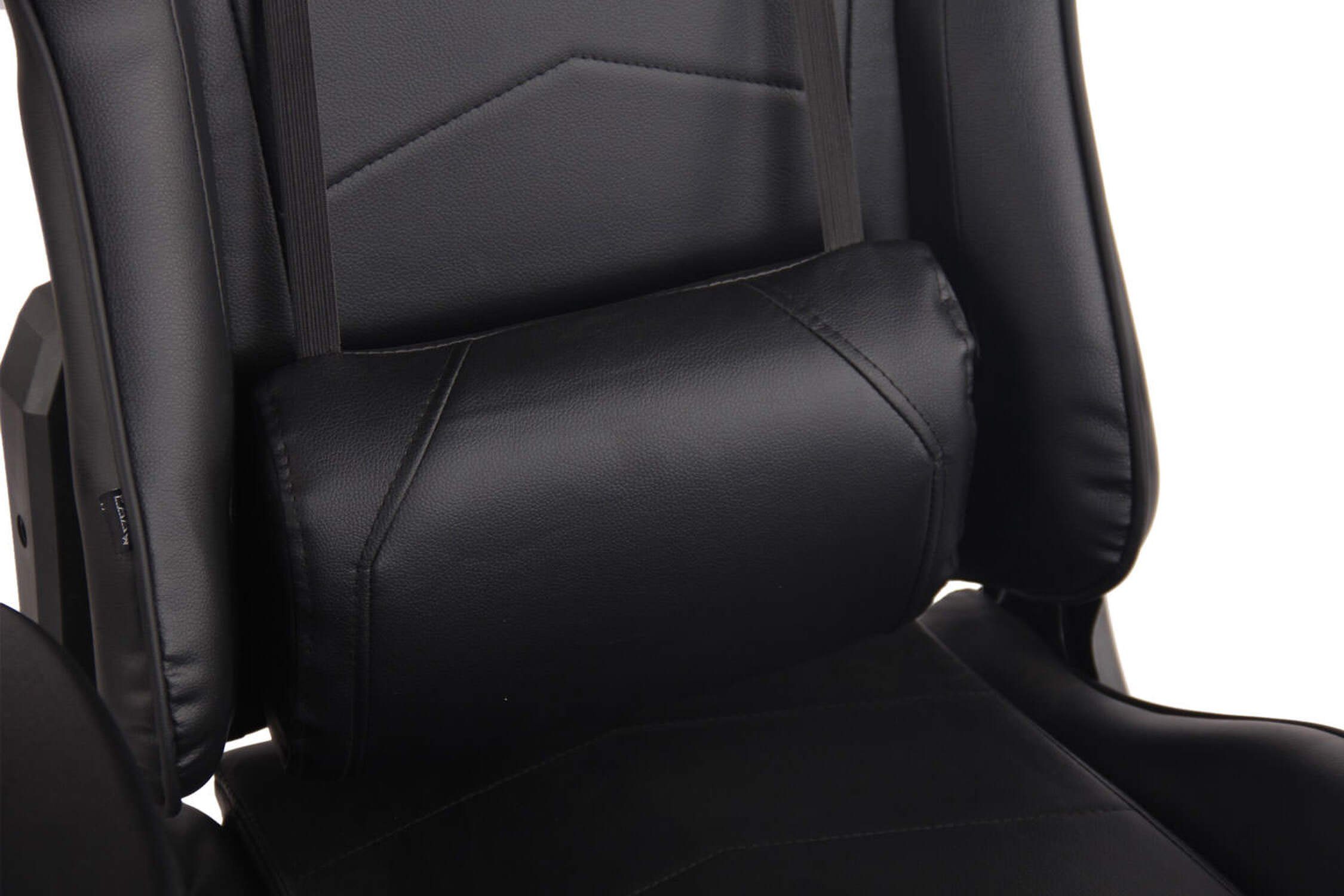 TPFLiving Gaming-Stuhl Mirage mit bequemer Rückenlehne - höhenverstellbar und 360° drehbar (Schreibtischstuhl, Drehstuhl, Gamingstuhl, Racingstuhl, Chefsessel), Gestell: Kunststoff schwarz - Sitzfläche: Kunstleder schwarz/schwarz