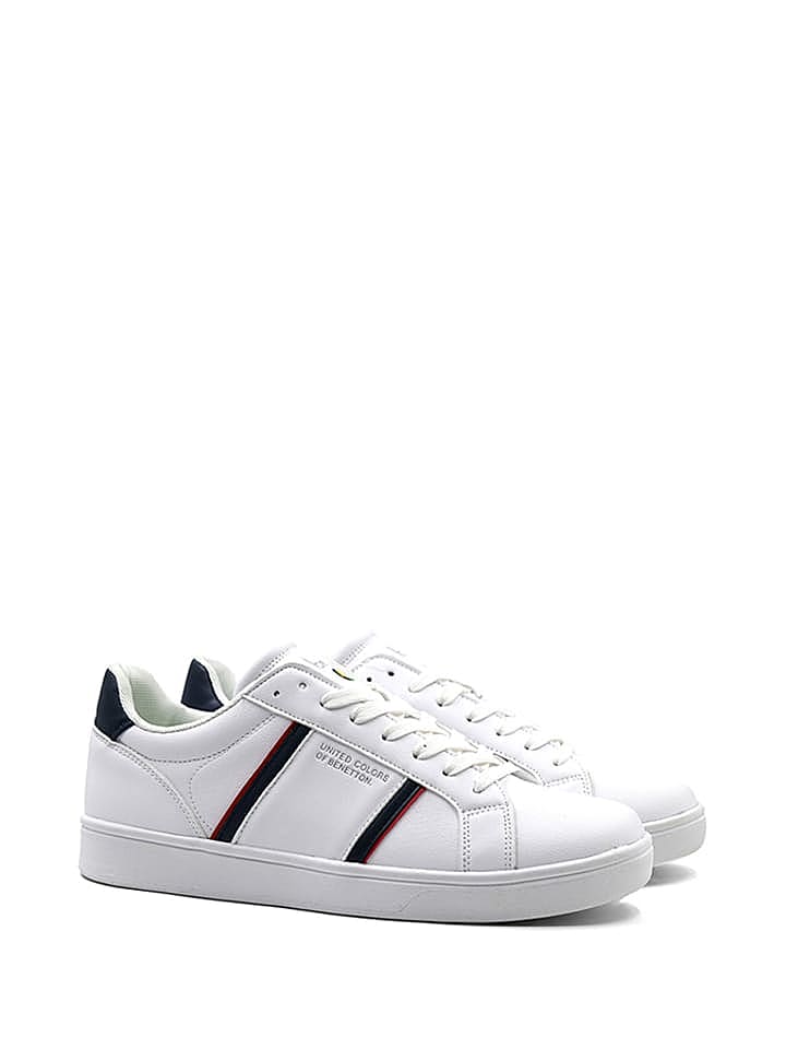Benetton Leder-Sneakers in Weiß günstig kaufen 42