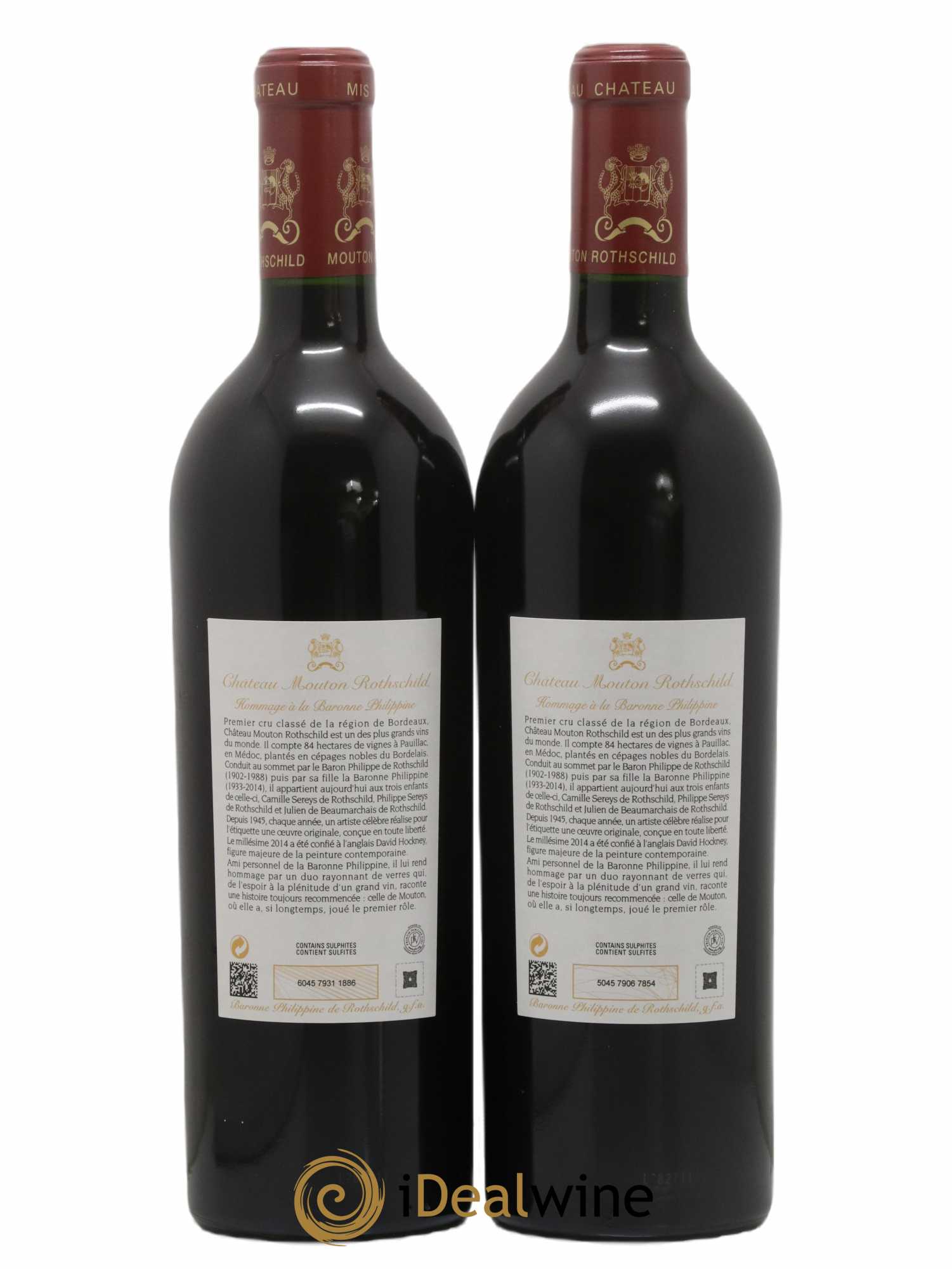 Château Mouton Rothschild 1er Grand Cru Classé  2014 - Lot de 2 Bouteilles