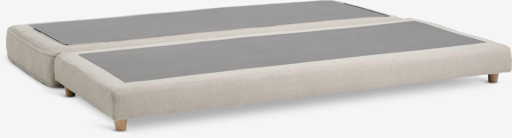 VARMARK Sofa rozkładana VARMARK 190x76 z poduszkami tkanina beżowa/kolor dębowy