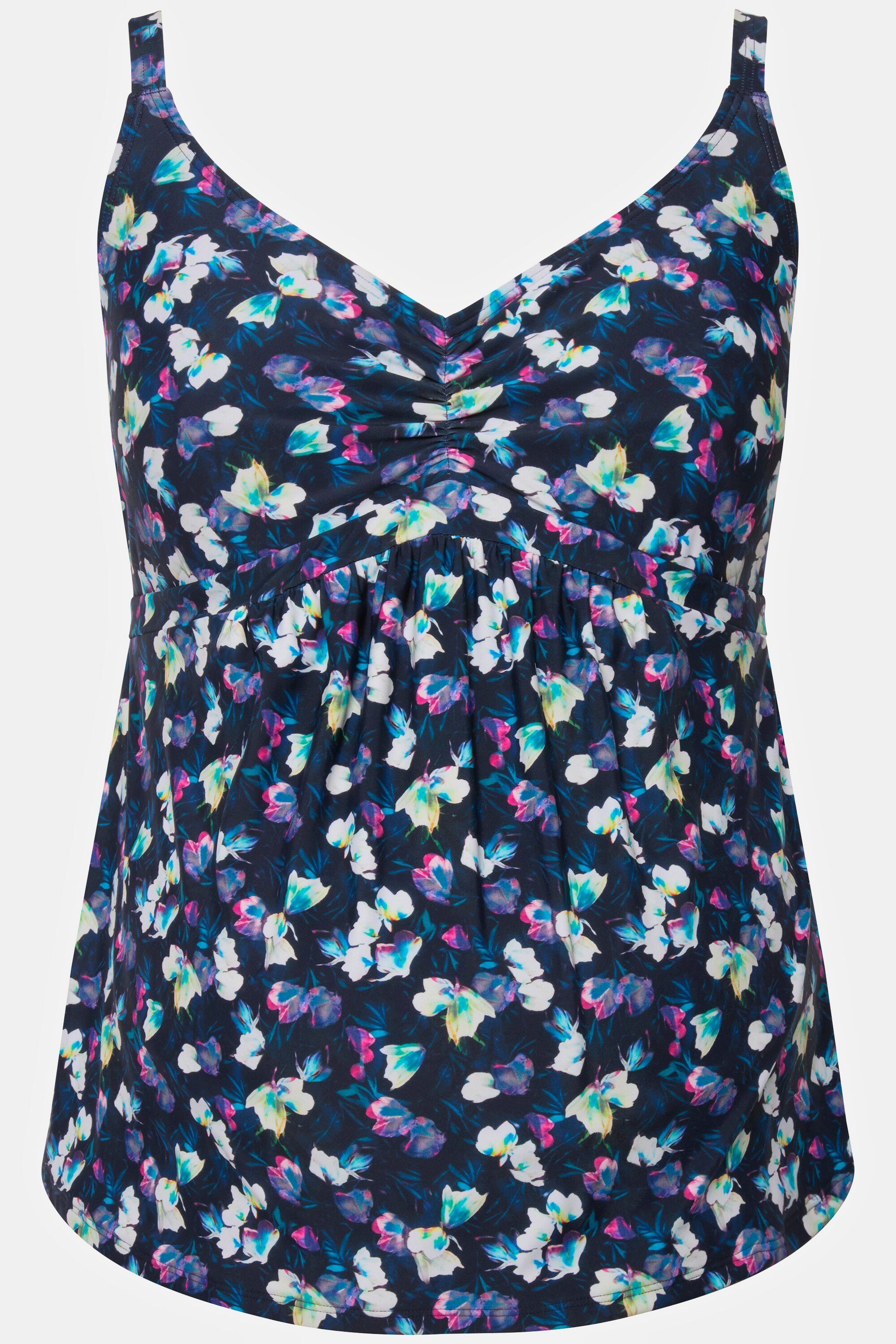 Ulla Popken Tankini Bellieva-Tankini Zweiteiler Blumenmuster Raffung