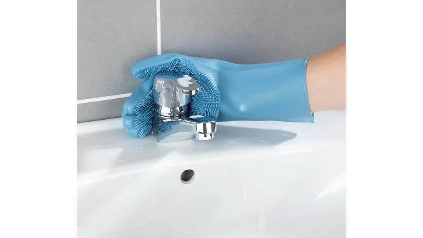 WENKO Silikon-Reinigungshandschuhe Rena 2er Pack Blau