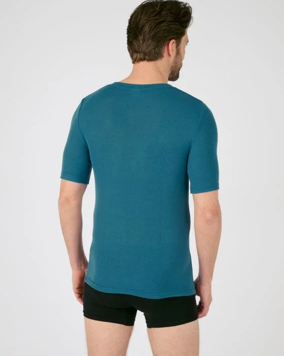 T-shirt col V fine côte Thermolactyl Sensitive, manches courtes