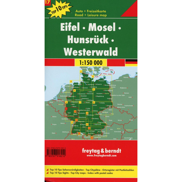 EIFEL - MOSEL - HUNSRÜCK - WESTERWALD, AUTOKARTE 1:150.000 - Straßenkarte