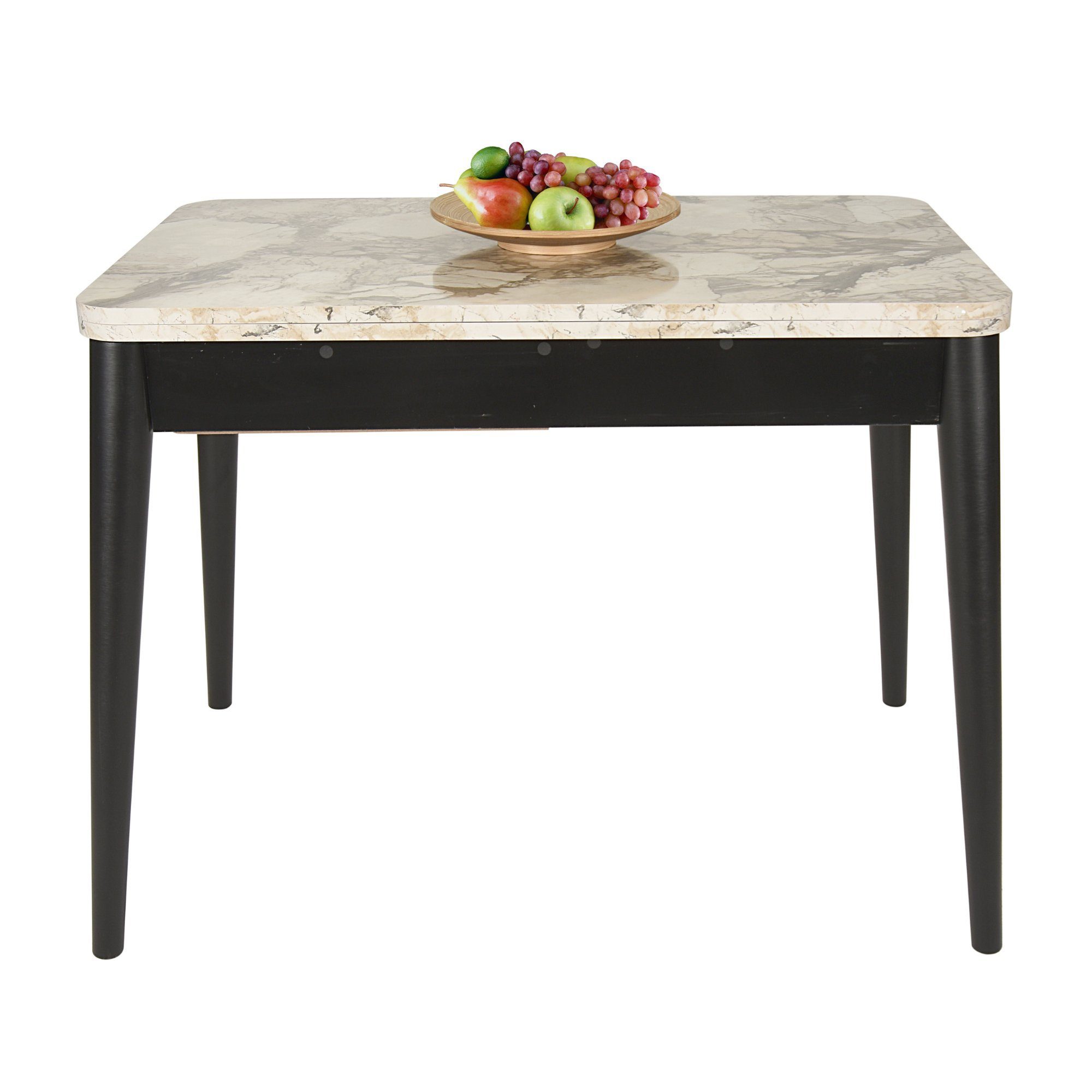 Gozos Küchentisch Gozos Vera & Viso Ausziehtisch Marmor&Holz Optik Küchentisch aus MDF (60 x 100 cm, &, 120 x 100 cm, 1 Tisch)