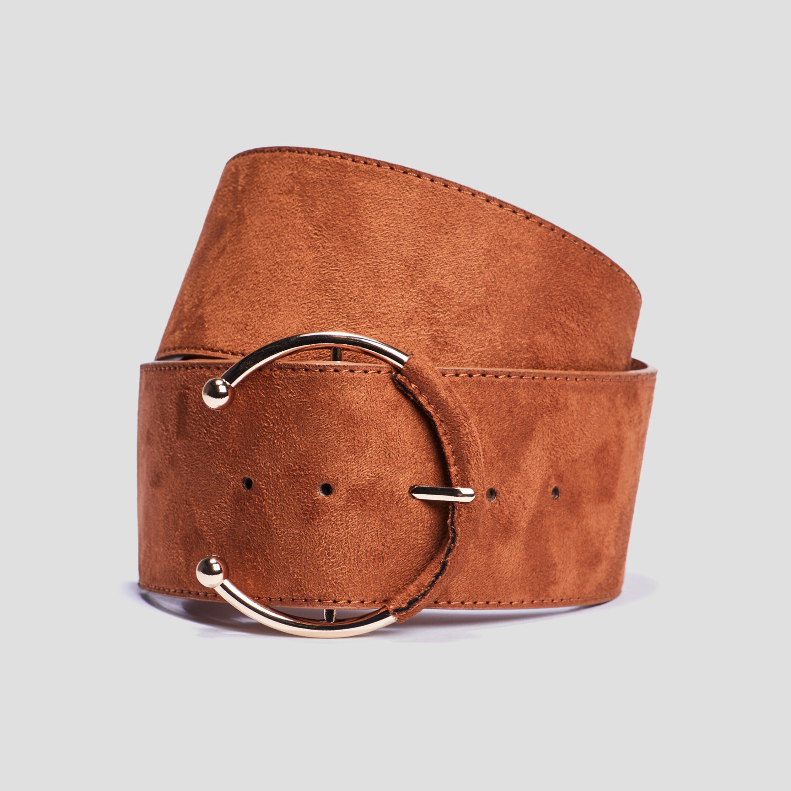 Ceinture boucle large marron cognac femme | La Halle