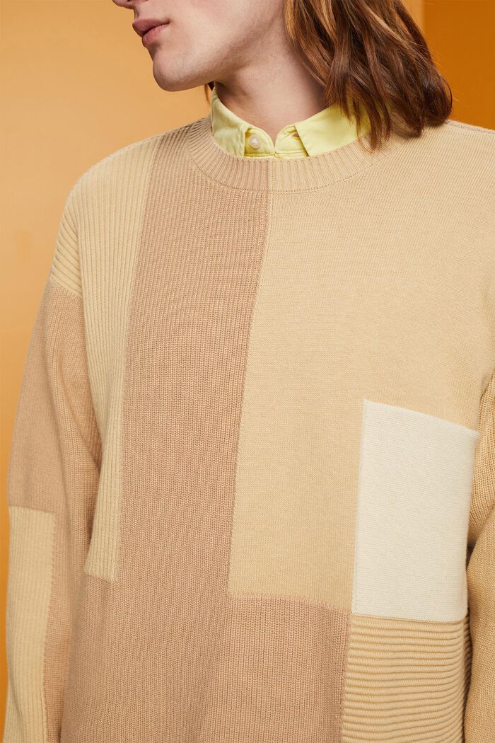 Rundhalspullover im Colorblocking-Design