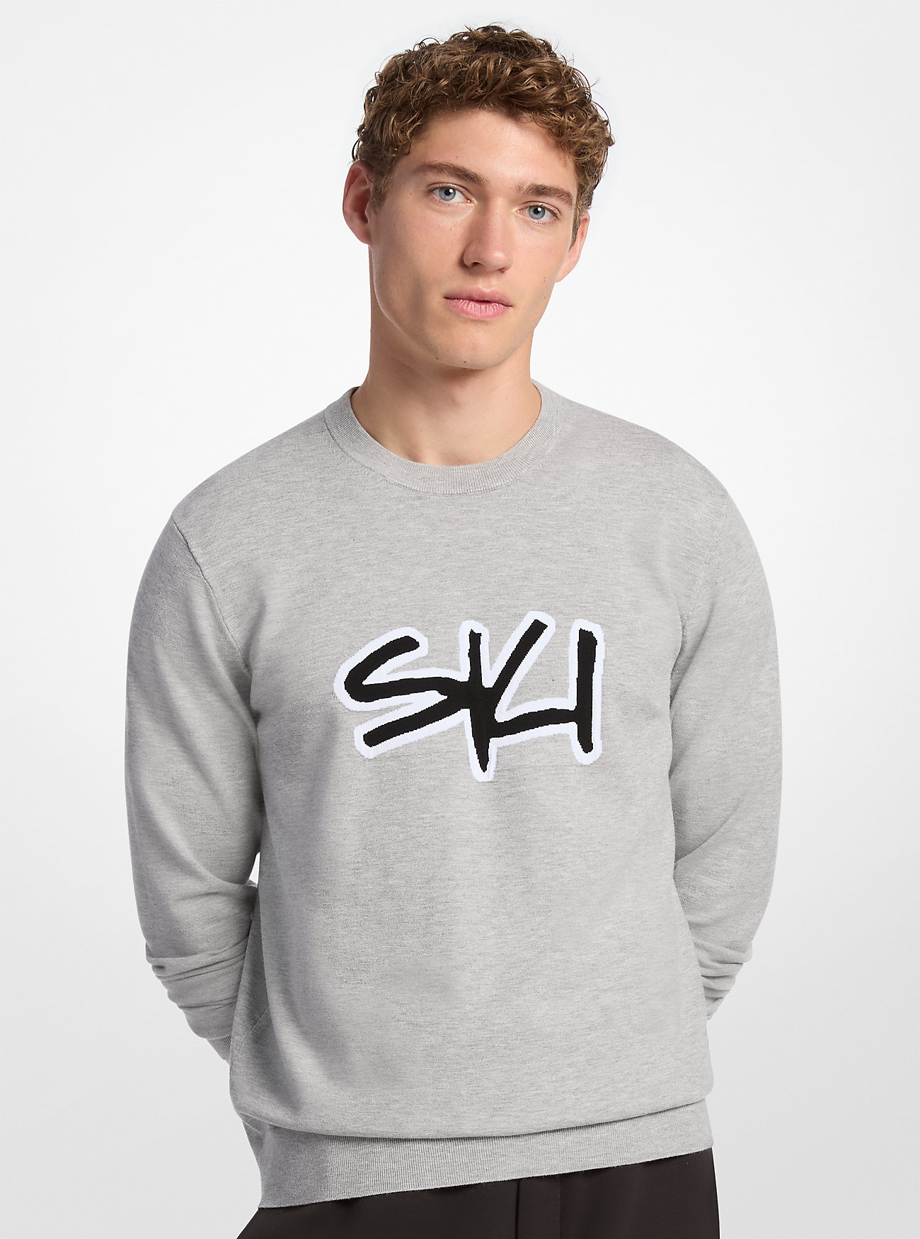 Ski Intarsia Sweater - HEATHER GREY