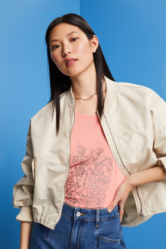 T-Shirt mit Print, LENZING™ ECOVERO™