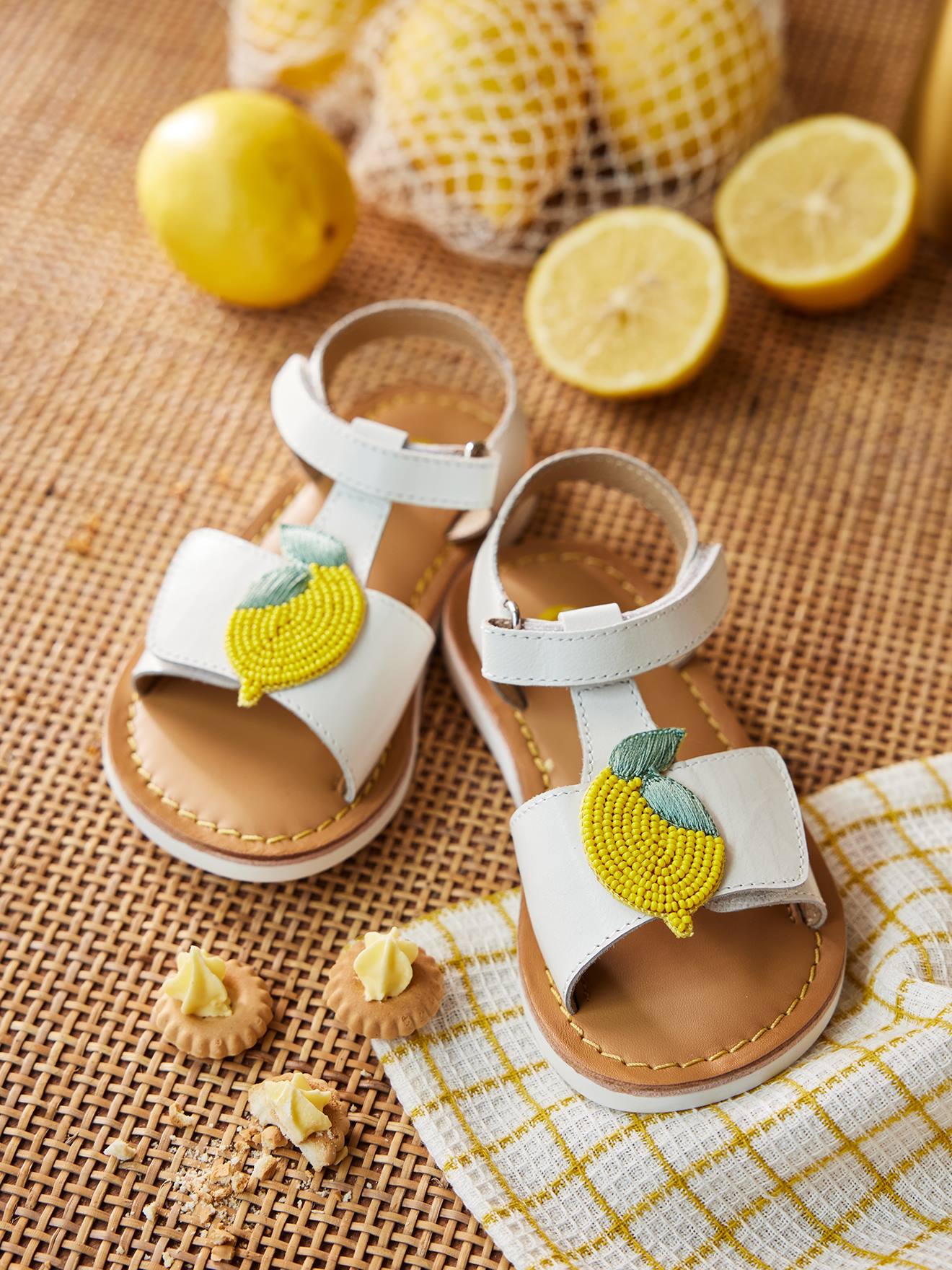Sandales en cuir fille collection maternelle blanc