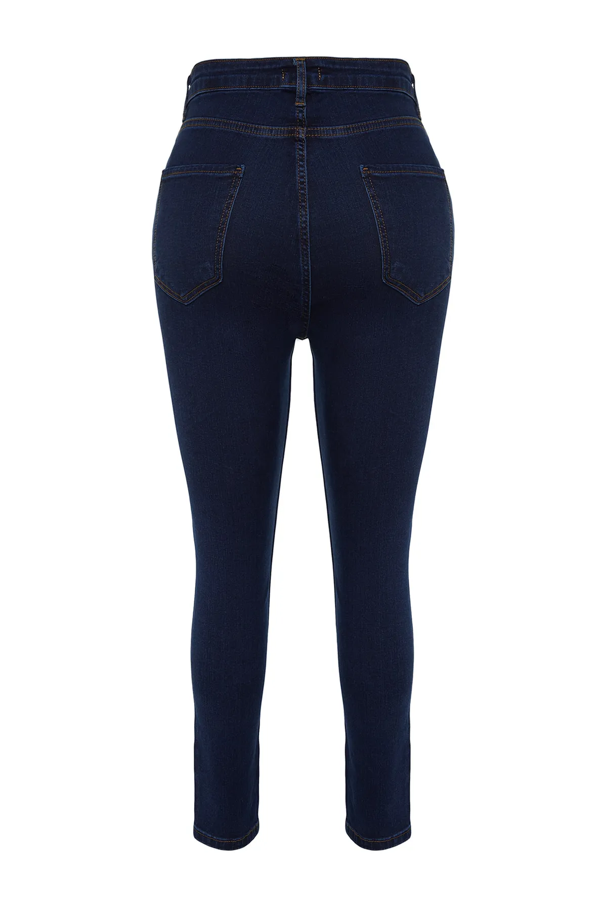 Trendyol Curve  Dunkelblaue, dehnbare Skinny-Jeans mit hoher Taille TBBSS22JE0075