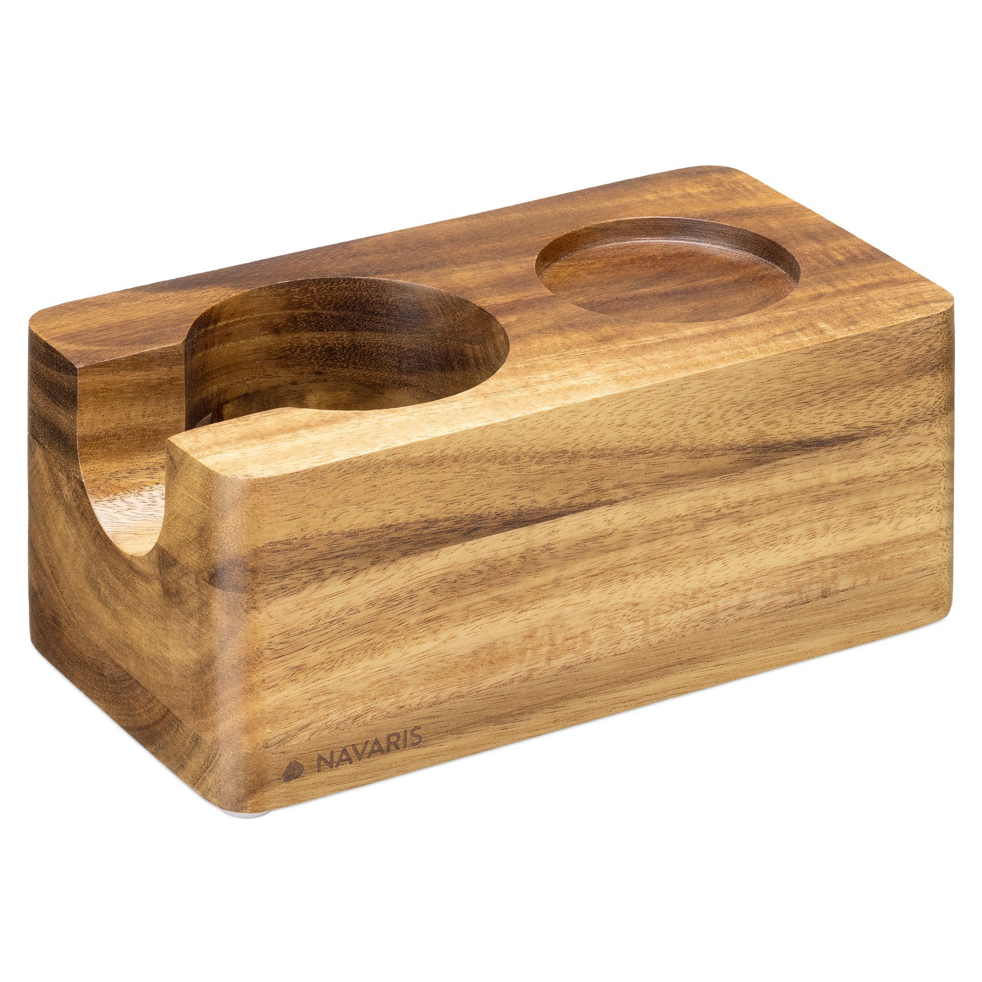 Navaris Kaffeebereiter Tamperstation 51mm/58mm - Holz Tamper Station für Siebträger