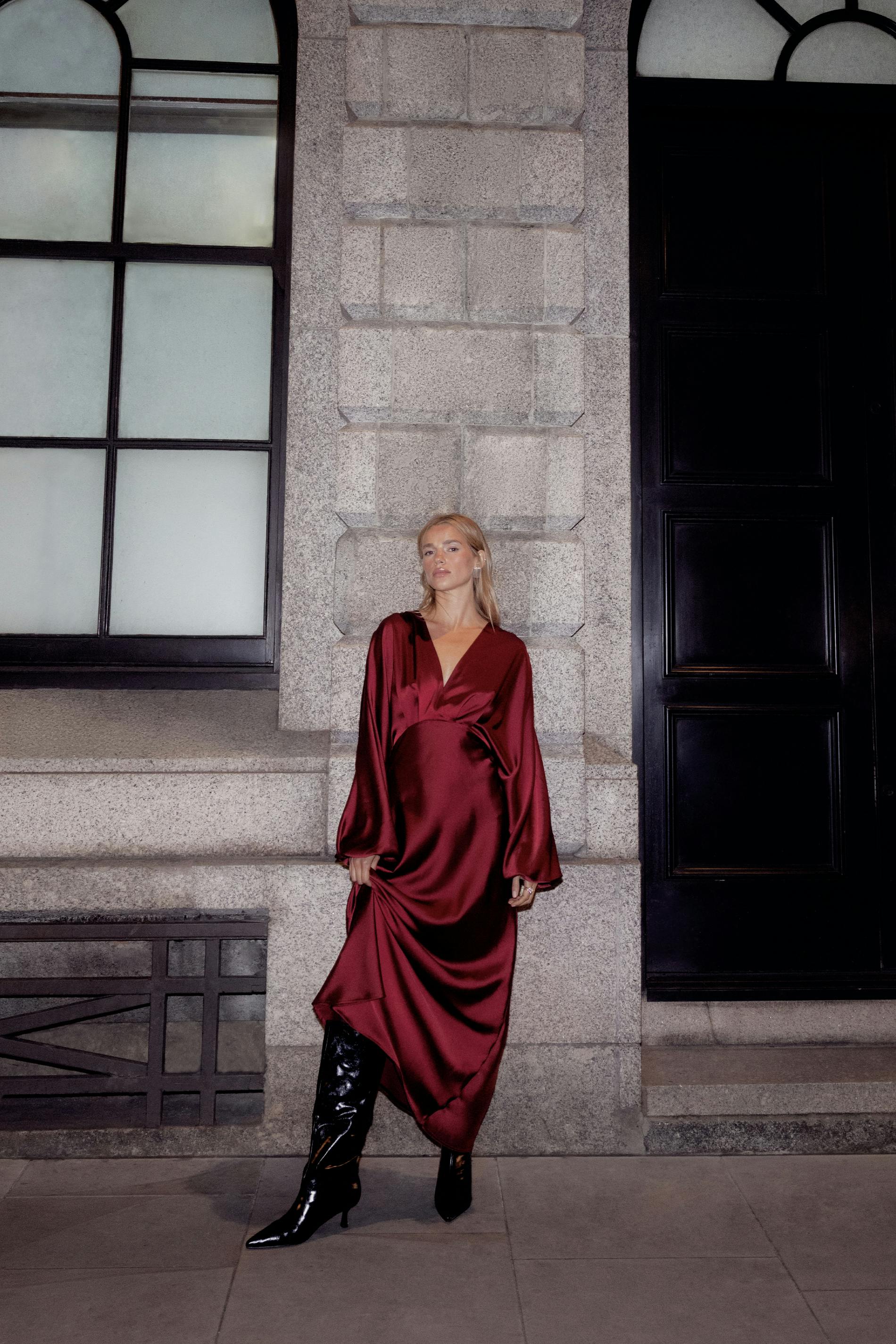Satin midaxi dress