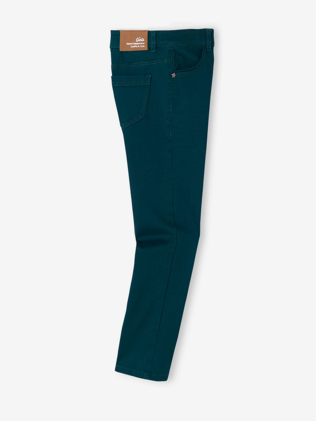 Vertbaudet Mädchen Slim-Fit-Hose, Hüftweite COMFORT - grün