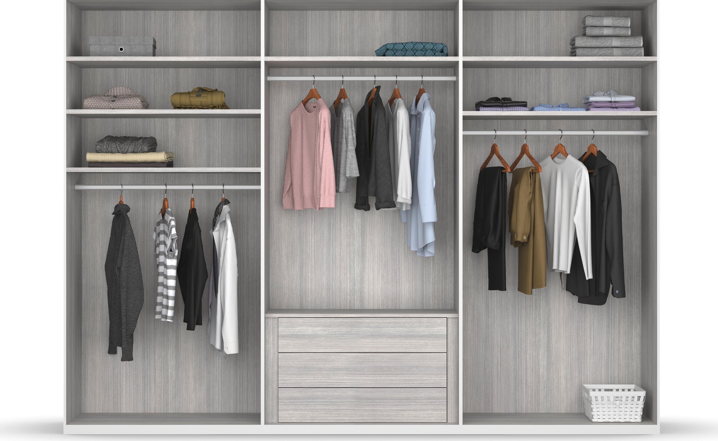 rauch Schlafzimmer-Set Valetta, Schrank, Bett, 2 Nachttische und 2 Paneele, optional mit Beleuchtung