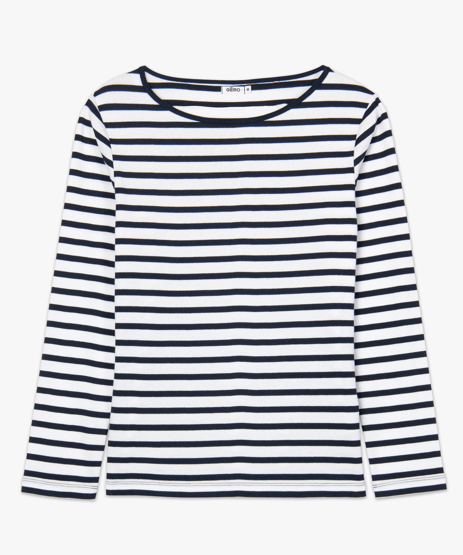Tee-shirt femme rayé à manches longues raye | GEMO