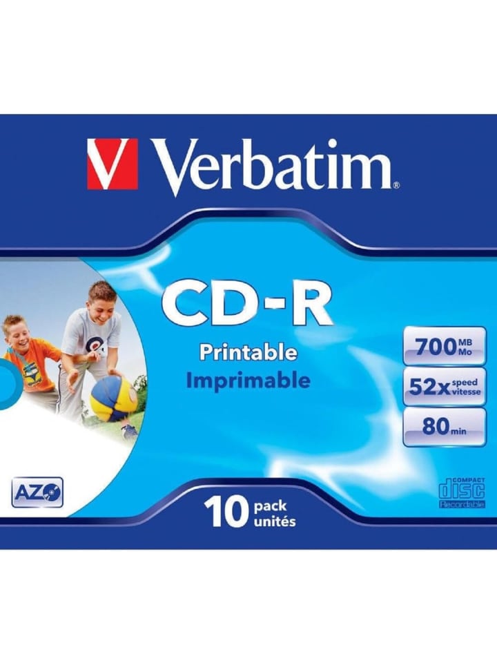 COFI 1453 Verbatim CD-R 80min/700MB/52x Vollflächig bedruckbarer Rohling in Blau günstig kaufen