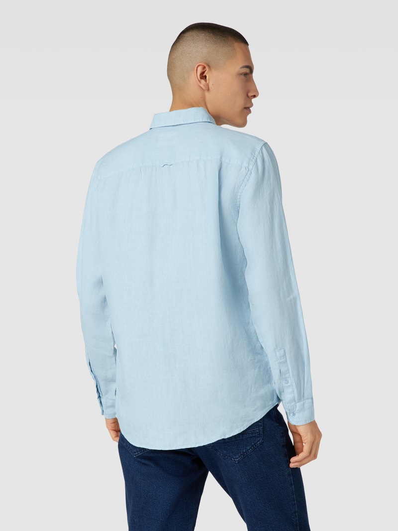 Freizeithemd mit Label-Stitching in bleu