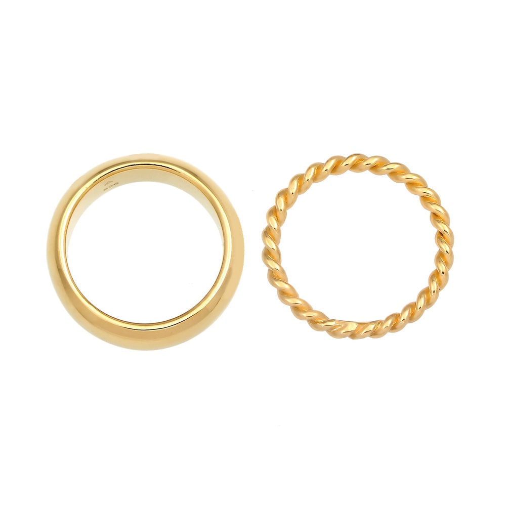 Elli PREMIUM Elli PREMIUM Bague Élégant Trend Blogger Basic Minimal Ensemble Bague Femme - (92 Bague