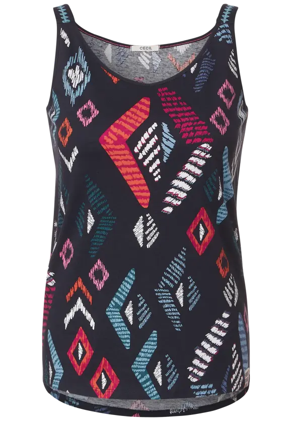 CECIL Top mit Print und Stickerei