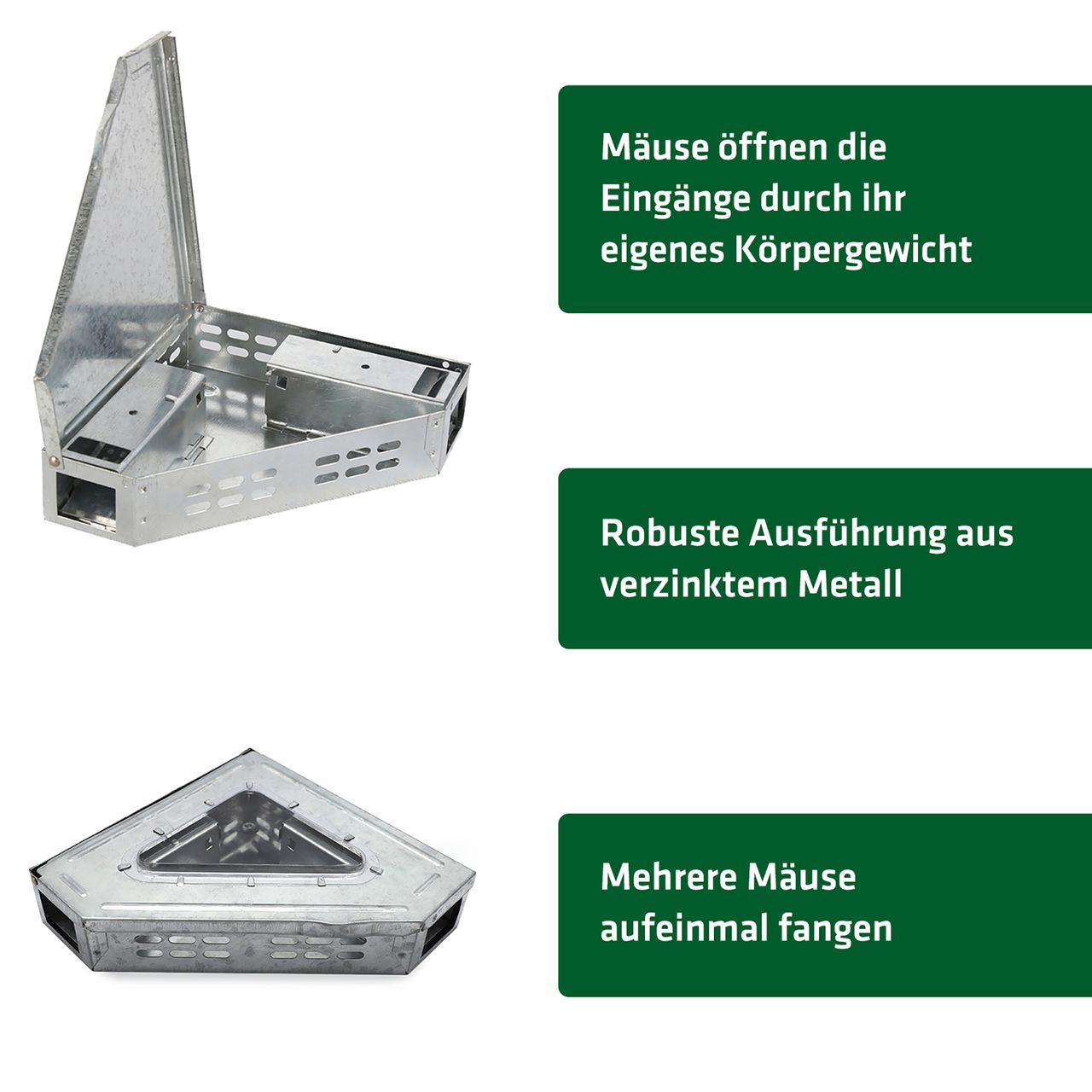 Tevigo Gardigo Maus-Eck-Falle Lebendfalle Metall