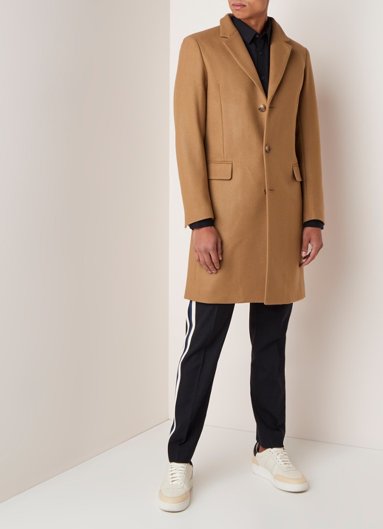 Cappotto lungo Sandro in misto lana con tasche a patta