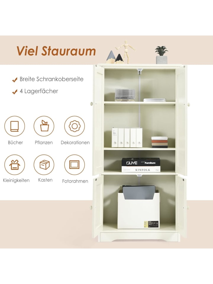 COSTWAY Garderobenschrank in Beige günstig kaufen 120 cm