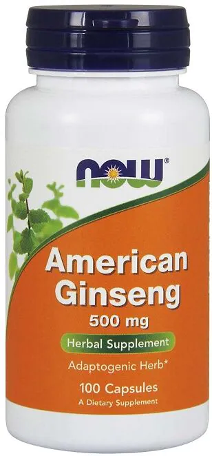 Now Foods Амерички гинсенг 500 мг, додатак исхрани са гинсенгом, капсуле