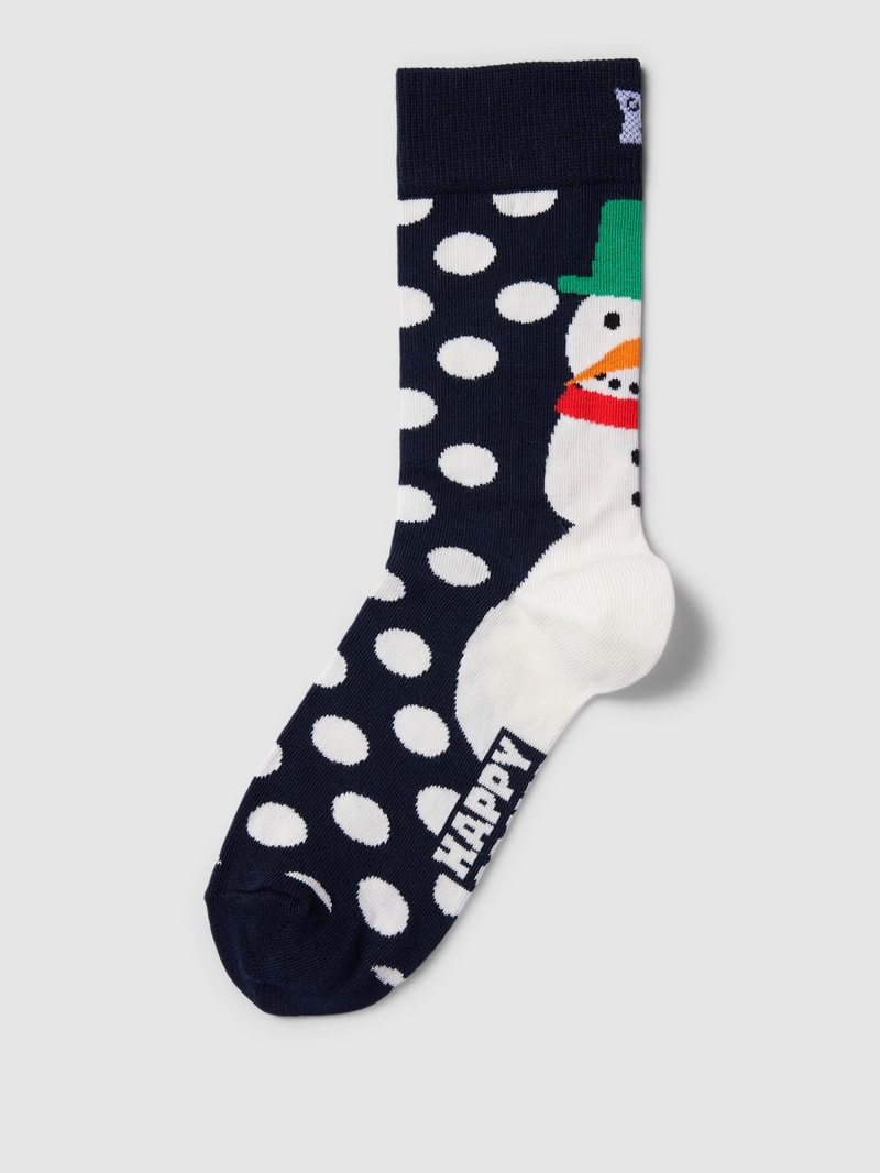 Socken mit Allover-Muster Modell 'Jumbo Snowman' in marineblau
