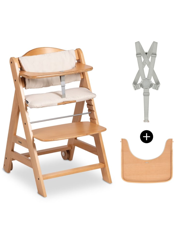 Hauck Hochstuhl Beta Plus inkl. Essbrett, Sitzkissen und in braun,beige günstig kaufen onesize