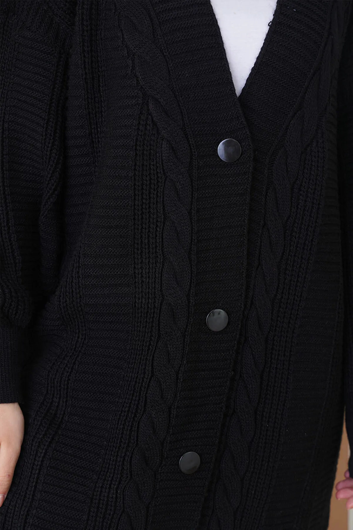 Bigdart  15768 Hijab-Strickjacke – Schwarz