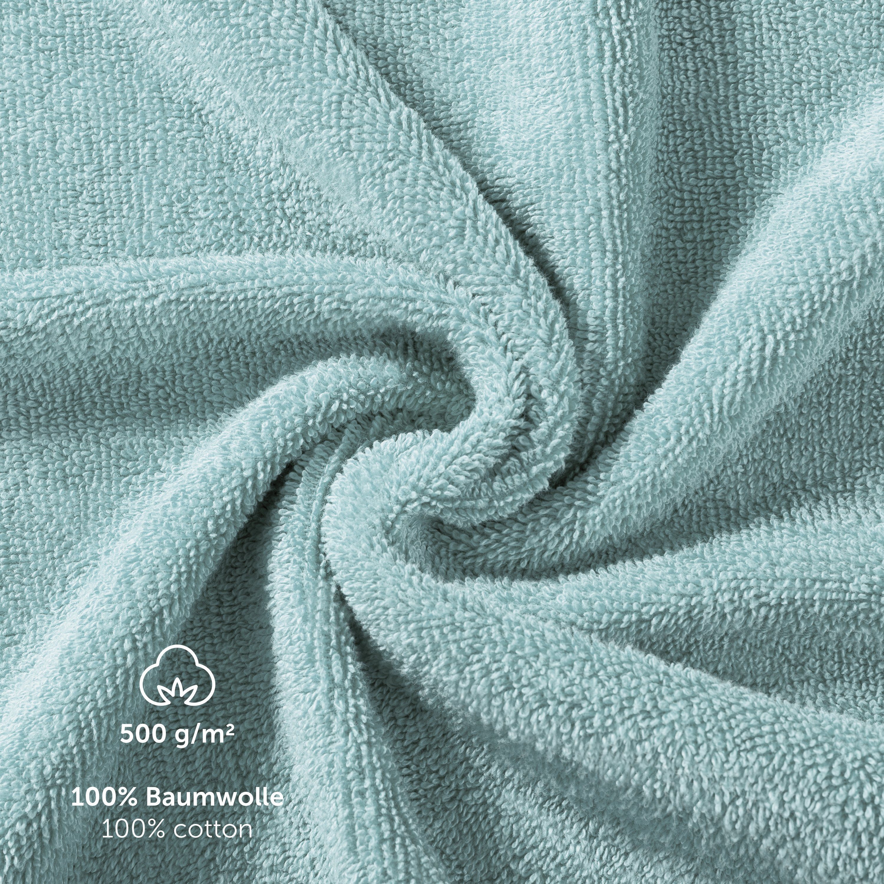 Blumtal Badetücher 2er Set Frottee Badetücher 70x140cm - weich und saugstark, Baumwolle (2-St), mit modischer Bordüre und praktischer Aufhängeschlaufe, 100% Baumwolle