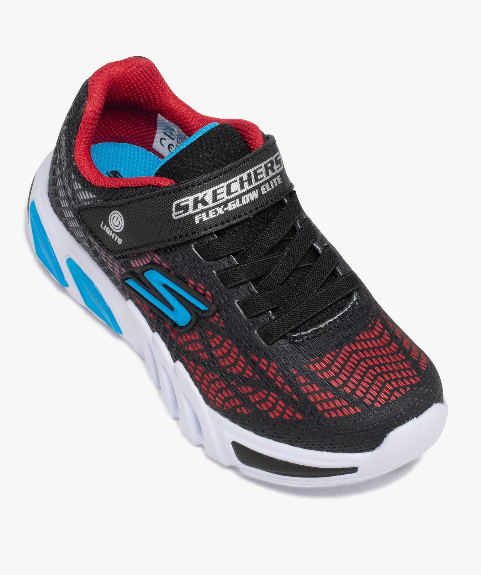 Baskets Garçon style running à semelle lumineuse - Skechers noir | GEMO