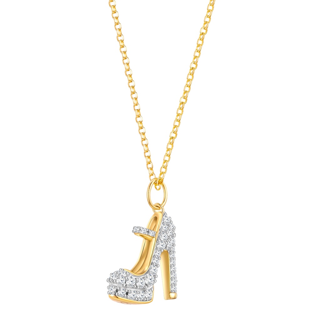 Glanzstücke München Chaîne talons hauts Argent sterling Oxyde de zirconium (CZ) en Or jaune collier