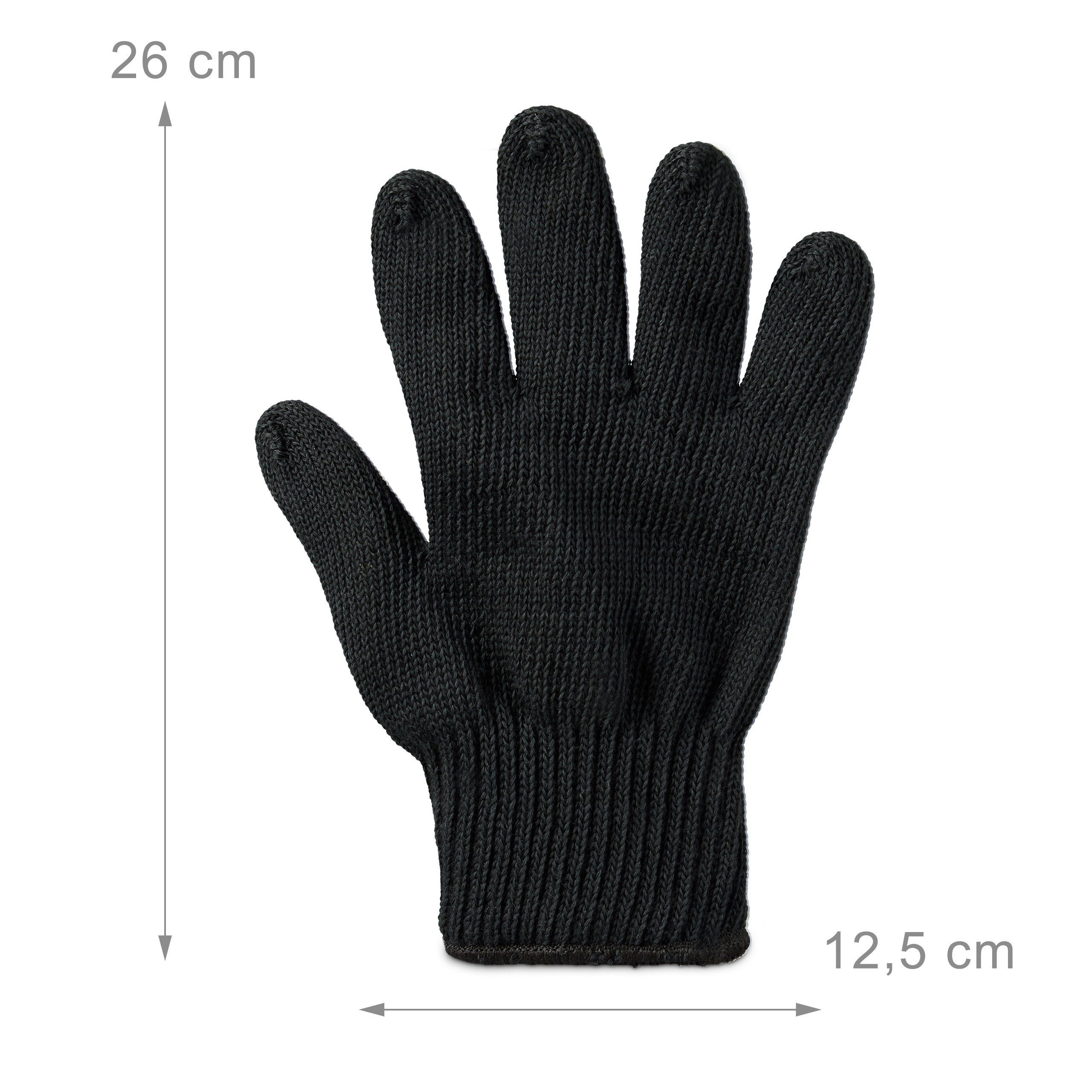 relaxdays Grillhandschuhe Ofenhandschuh, Schwarz
