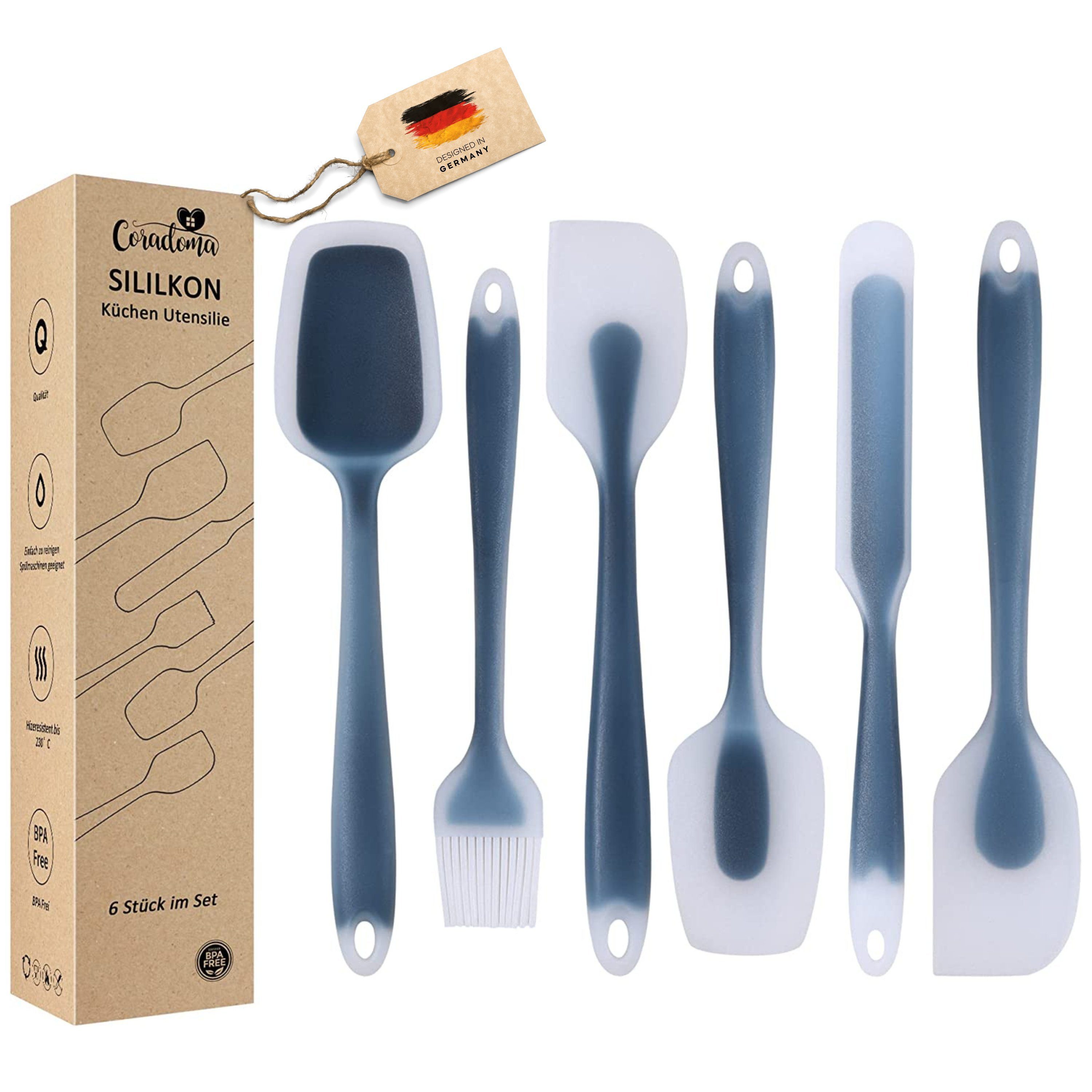 Coradoma Kochbesteck-Set Küchenutensilien 6er Set aus Silikon Geschirrset Küchenhelfer (6-tlg)