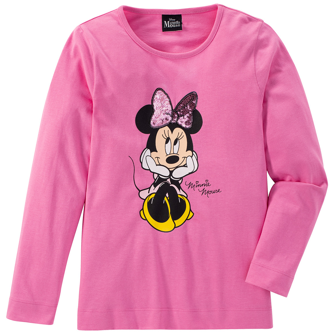 Minnie Maus Langarmshirt mit Pailletten