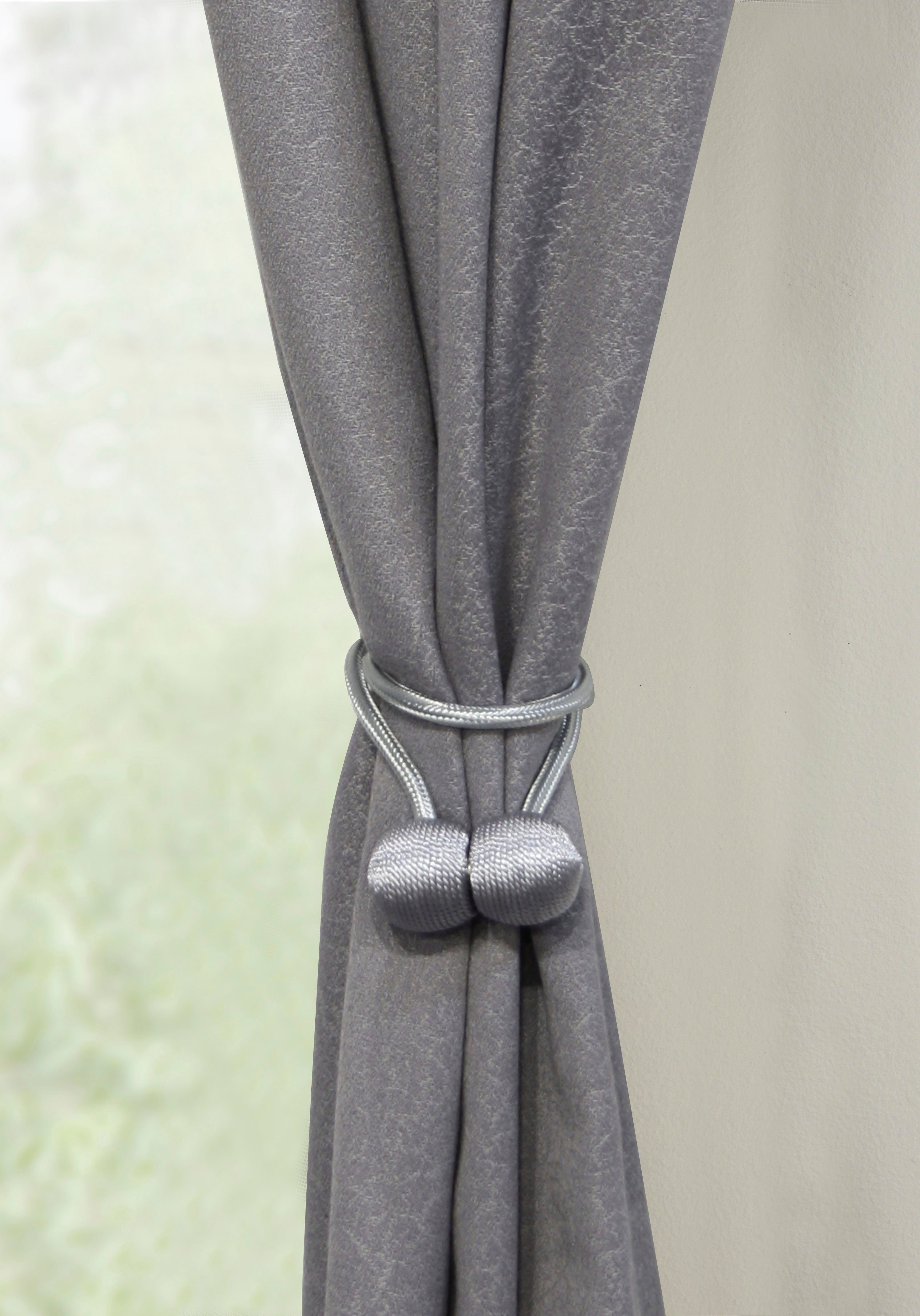 Raffhalter Raffhalter Flex-S mit Magnet, GARDINIA, (2-tlg), vielfältige Anbringungsmöglichkeiten